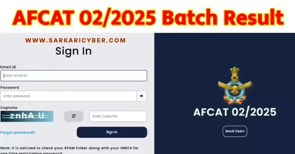 AFCAT 02/2025 Result