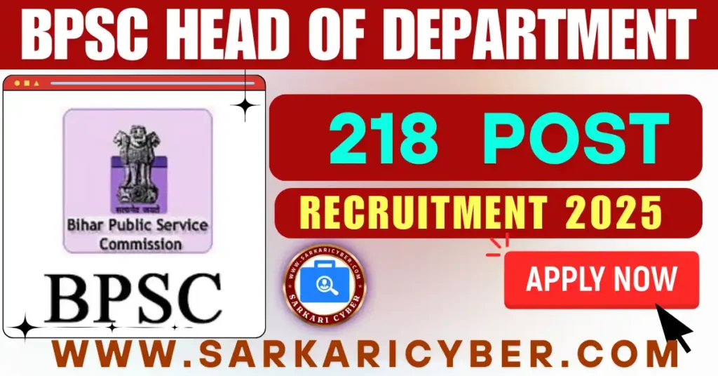 BPSC Head of Department 2025