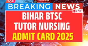 Bihar BTSC Tutor Nursing Admit Card 2025