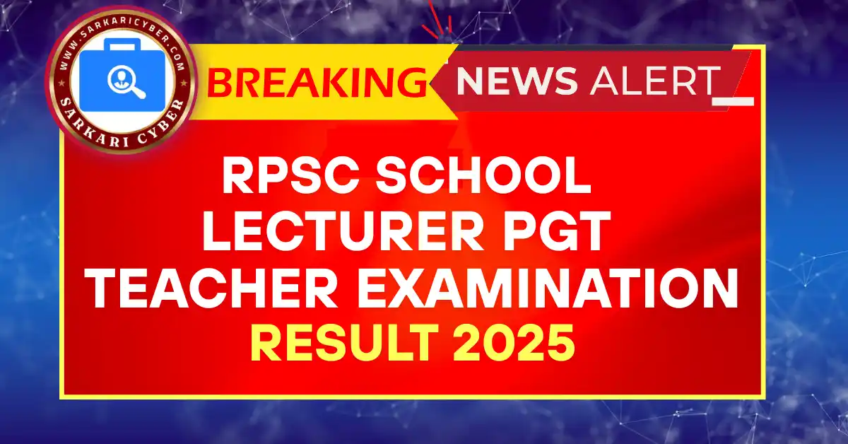 RPSC School Lecturer PGT Teacher Examination 2025