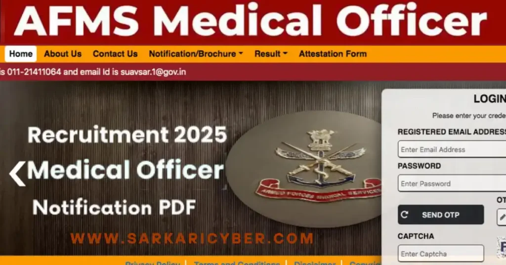 Army AFMS MO Recruitment 2025