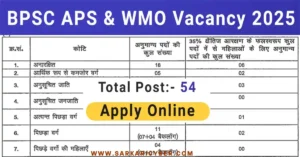 BPSC APS & WMO Recruitment 2025