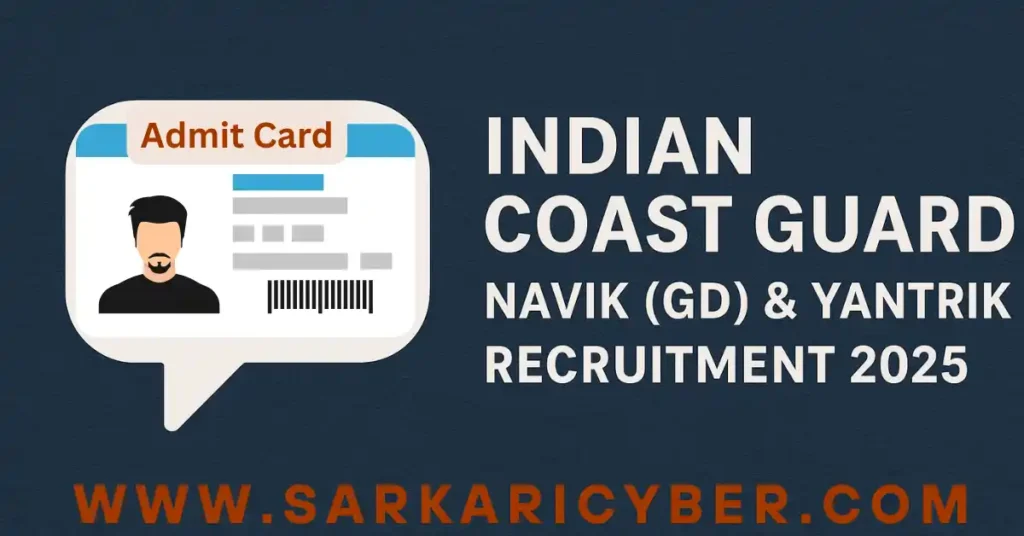 Indian Coast Guard Navik Admit Card 2025