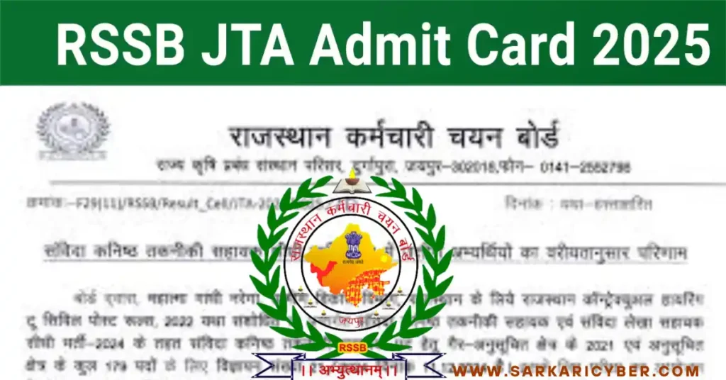RSSB Junior Technical Assistant JTA Result 2025