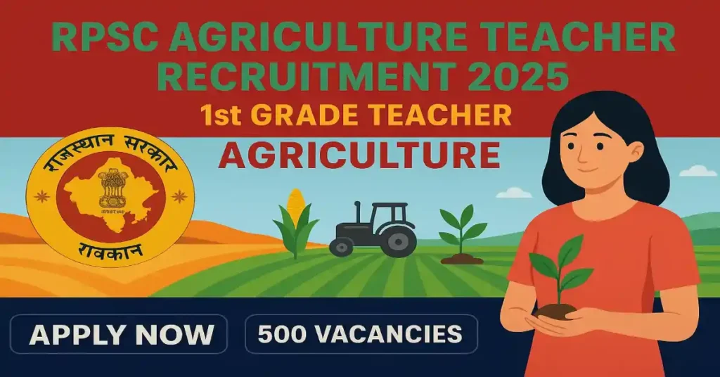 Rajasthan RPSC 1st Grade Teacher (Agriculture) Recruitment 2025