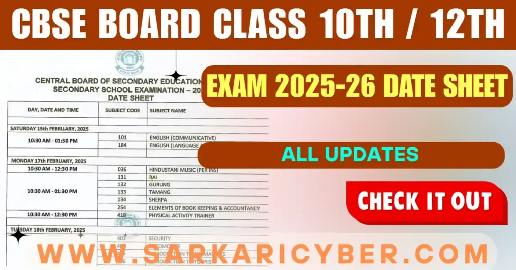 CBSE BOARD CLASS 10TH / 12TH