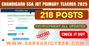 Chandigarh SSA JBT Primary Teacher 2025