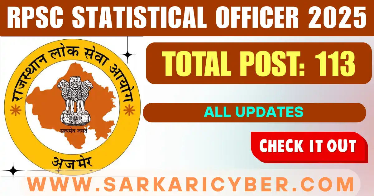 RPSC Statistical Officer 2025