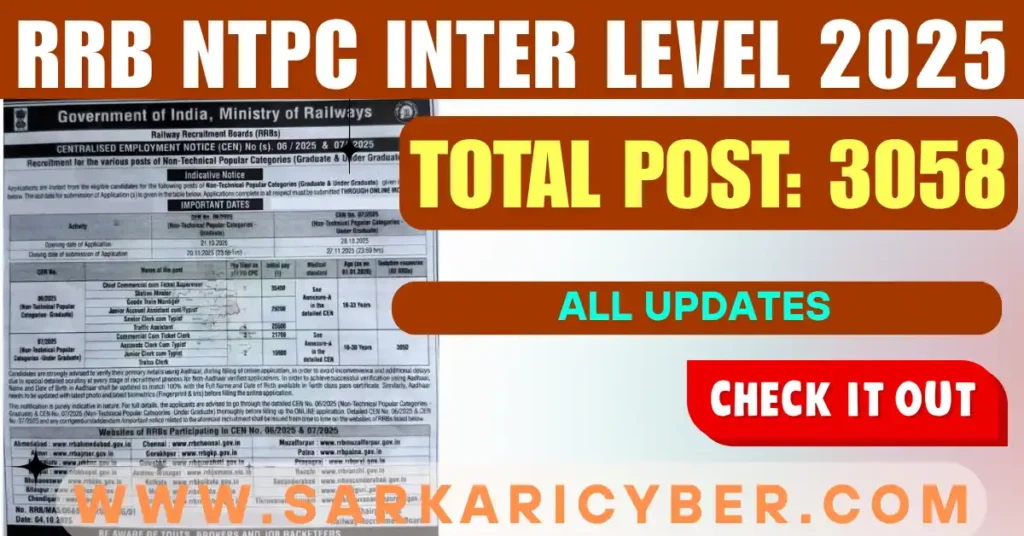 RRB NTPC Inter Level 2025