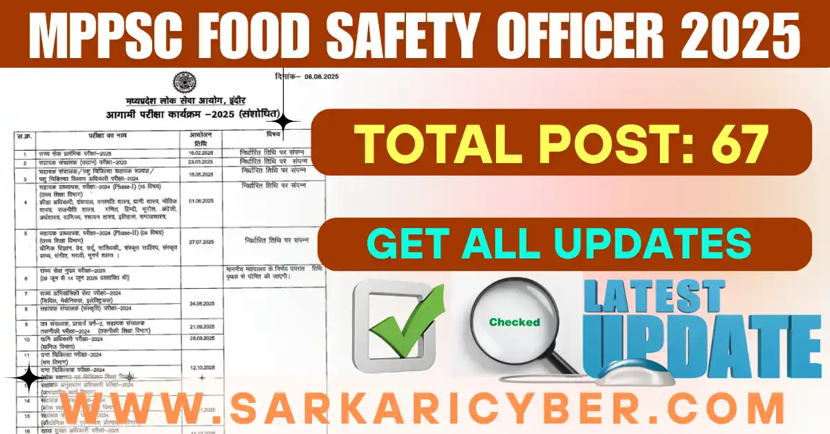 MPPSC Food Safety Officer {FSO} 2025
