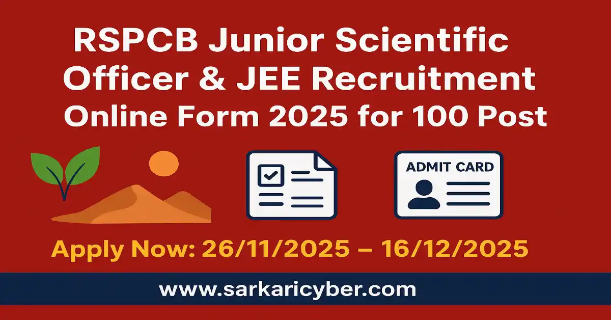 RSPCB Junior Scientific Officer & JEE 2025