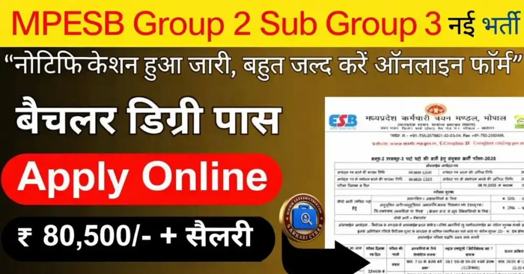 MPESB Group 2 Sub Group 3 2025