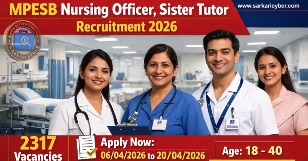 MPESB Nursing Officer, Sister Tutor 2026