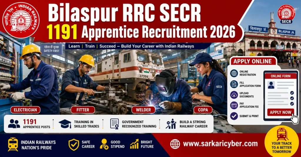 Bilaspur RRC SECR ITI Trade Apprentice Recruitment 2026