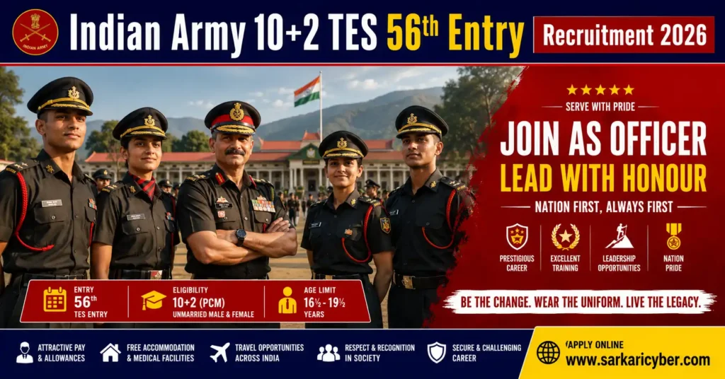 Indian Army 10+2 TES 56th Entry Online Form 2026
