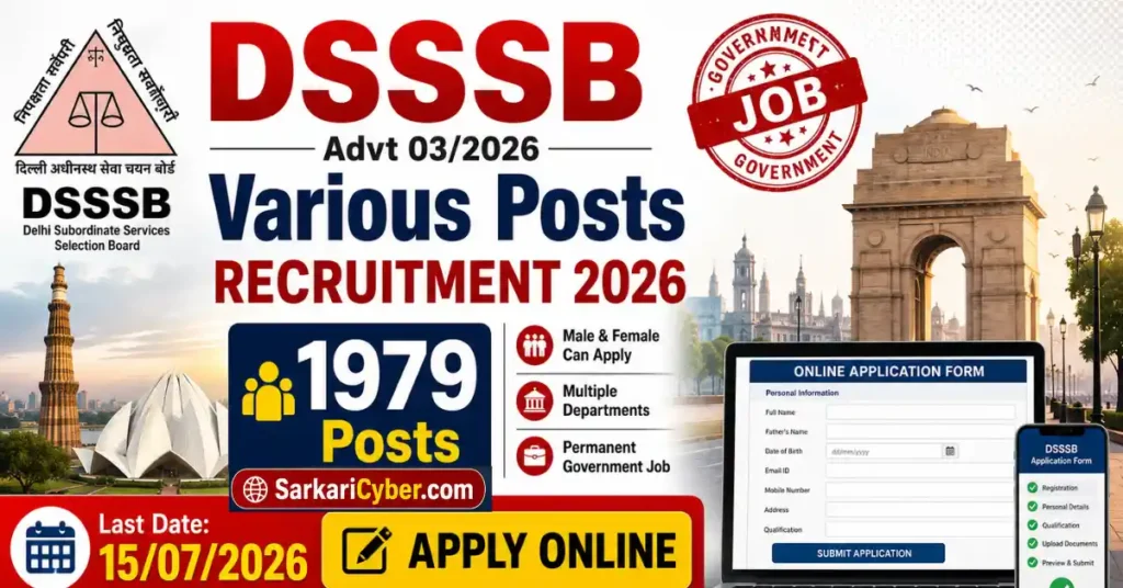 DSSSB Various Posts Online Form 2026