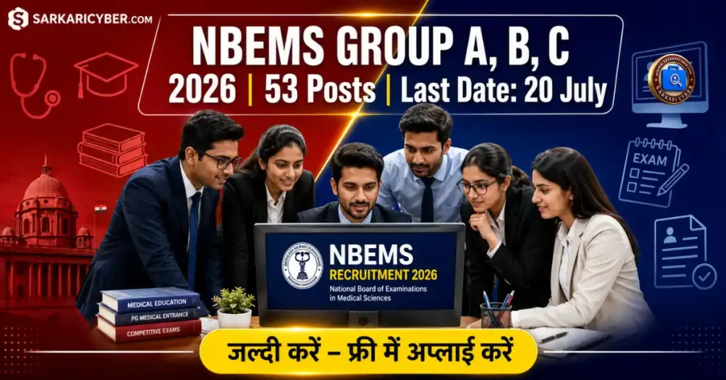 NBEMS 53 Group A, B, C Posts Recruitment 2026