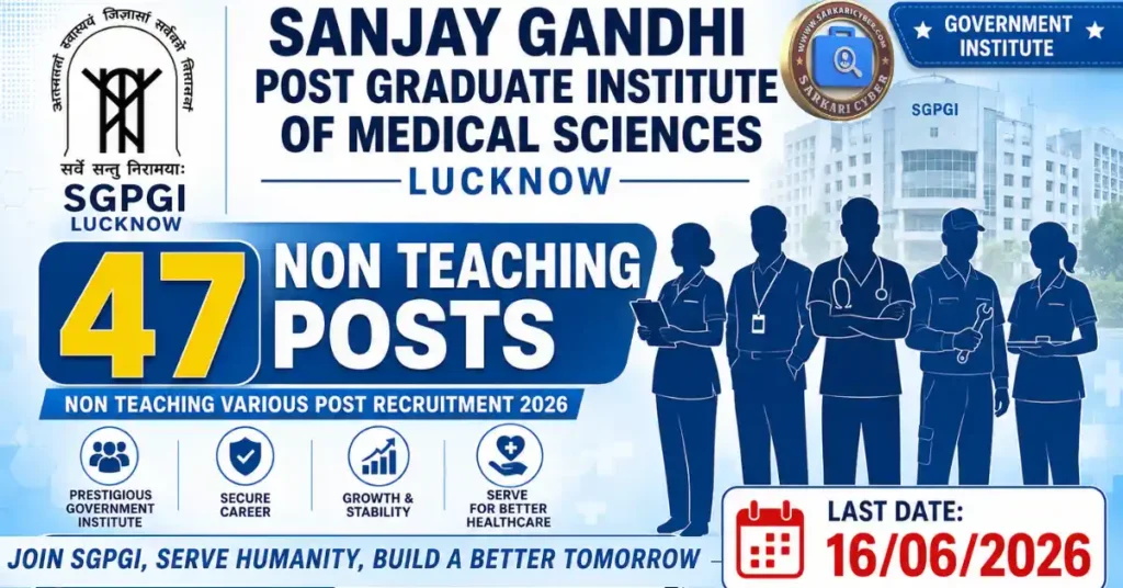 SGPGI Lucknow Non Teaching Various Post Online Form 2026