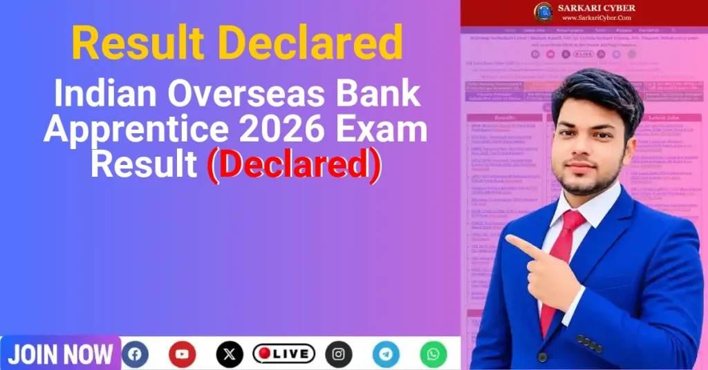 Indian Overseas Bank Apprentice 2026 Exam Result (Declared)
